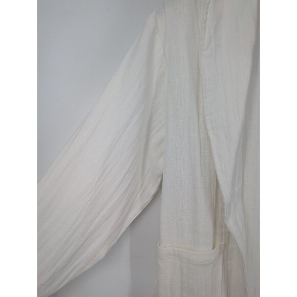 Purecare Dr. Weil Robe Women L/XL Linen Blend Featherweight Front Tie Minimalist - Picture 12 of 15